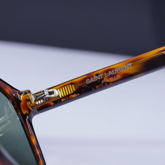 Saint Laurent SL334 003 Aviator Sunglasses - Havana/Green - Picture 7 of 9
